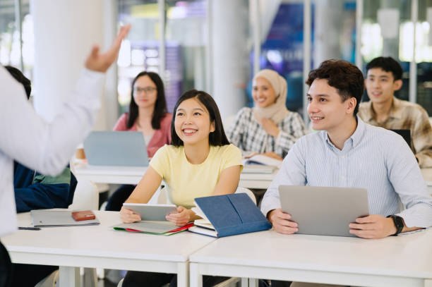 Adult learners taking part in a professional development class.