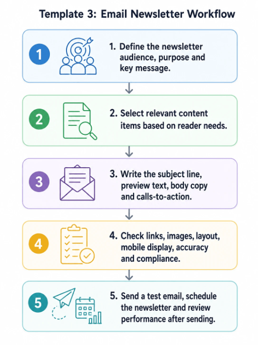 Content marketing: email newsletter workflow
