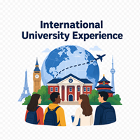 Students experiencing an international university campus environment